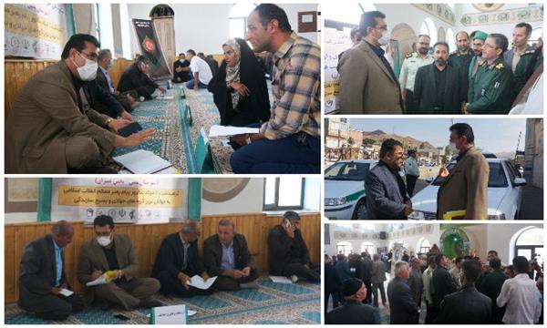 برپایی میز خدمت جهادی در بخش عنبران شهرستان نمین